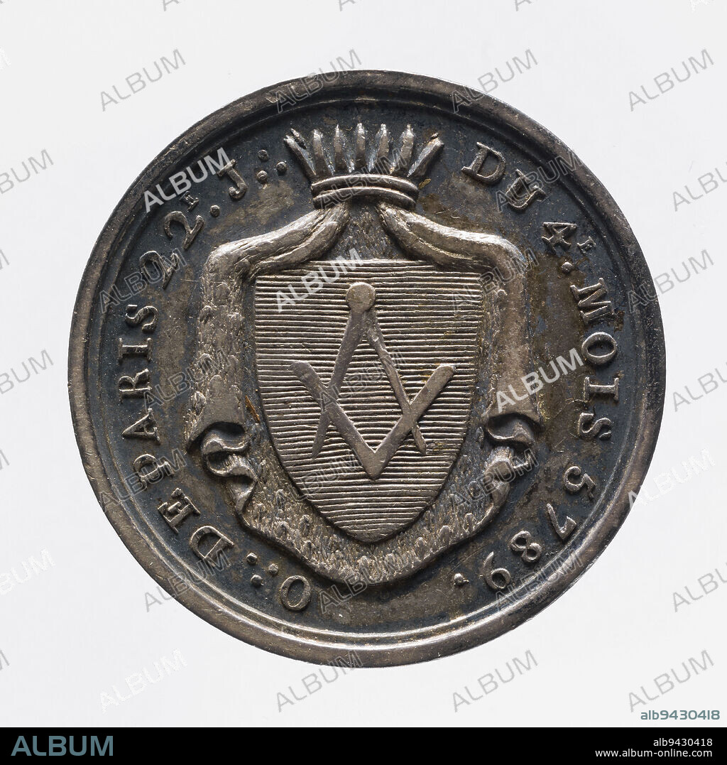 Masonic token, Friends of Peace Lodge, NAR, Medal engraver, In 1789, 4th quarter of the 18th century, Numismatic, Token (numismatic), Pewter, Dimensions - Worked: Diameter: 2.9 cm, Weight (type dimension): 8.5 g.