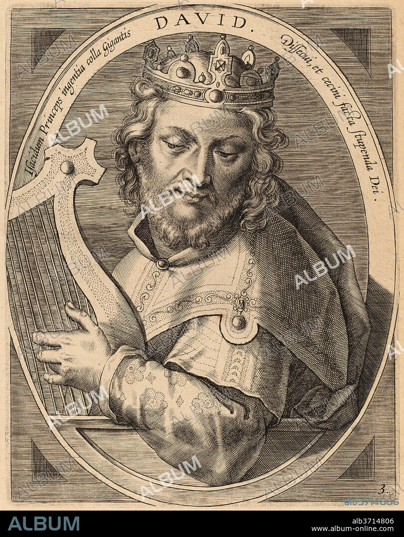 THEODOR GALLE AFTER JAN VAN DER STRAET. David. Dated: published 1613. Dimensions: plate: 16.8 x 13.1 cm (6 5/8 x 5 3/16 in.)  sheet: 24.3 x 18.9 cm (9 9/16 x 7 7/16 in.). Medium: engraving on laid paper.