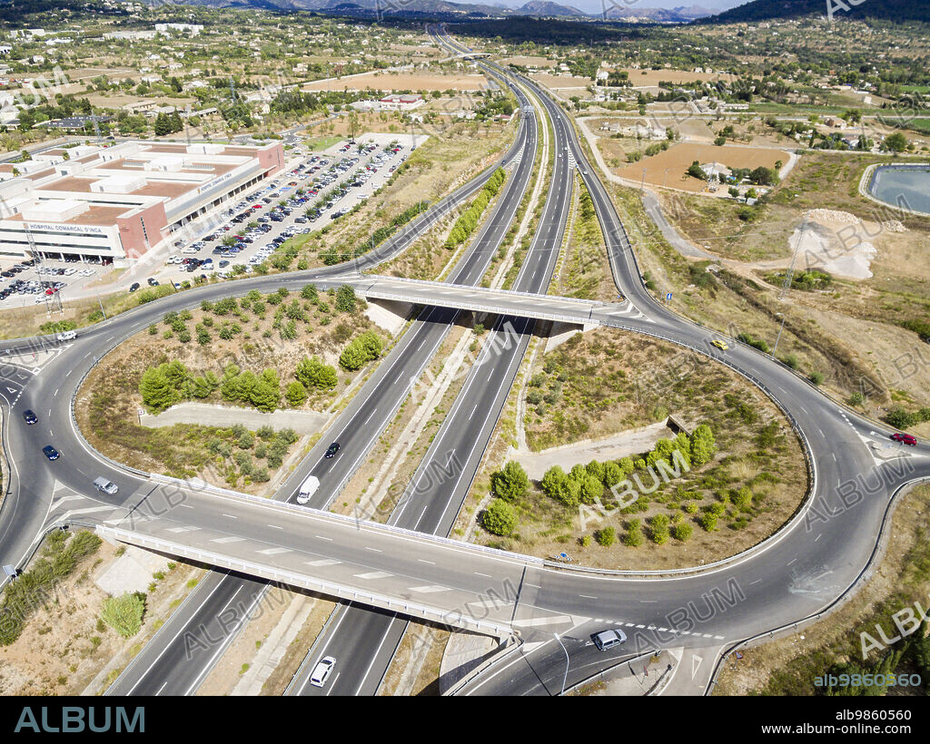 autopista Ma-13, rotonda de Inca, Mallorca, balearic islands, spain, europe.