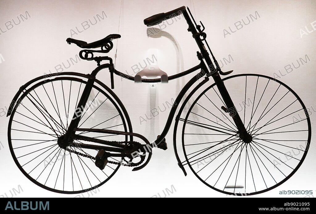 Rover Safety Bicycle made from metal and solid rubber tyres. Dated 19th Century.