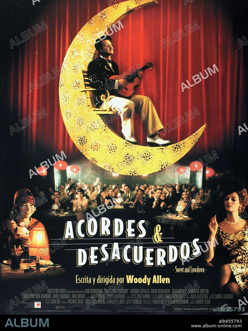 Poster de ACORDES Y DESACUERDOS, 1999 (SWEET AND LOWDOWN), dirigida por WOODY ALLEN. Copyright SWEETLAND FILMS.