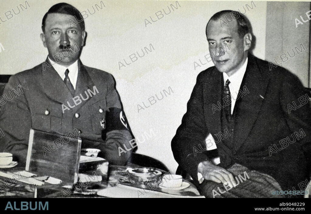Adolf Hitler 1889-1945. German politician and Józef Beck (1894 1944) Polish foreign minister in the 1930s.
