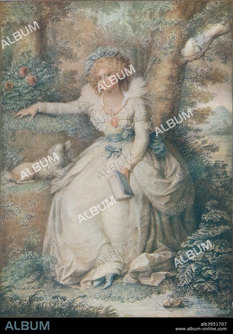 'Mrs. Fitzherbert', 1792. Mrs Fitzherbert. Maria Anne Fitzherbert (1756-1837) was the longtime companion of the future King George IV of the United Kingdom. After Richard Cosway (1742-1821). From The Connoisseur Vol. XX. [Otto Limited, London, 1908].