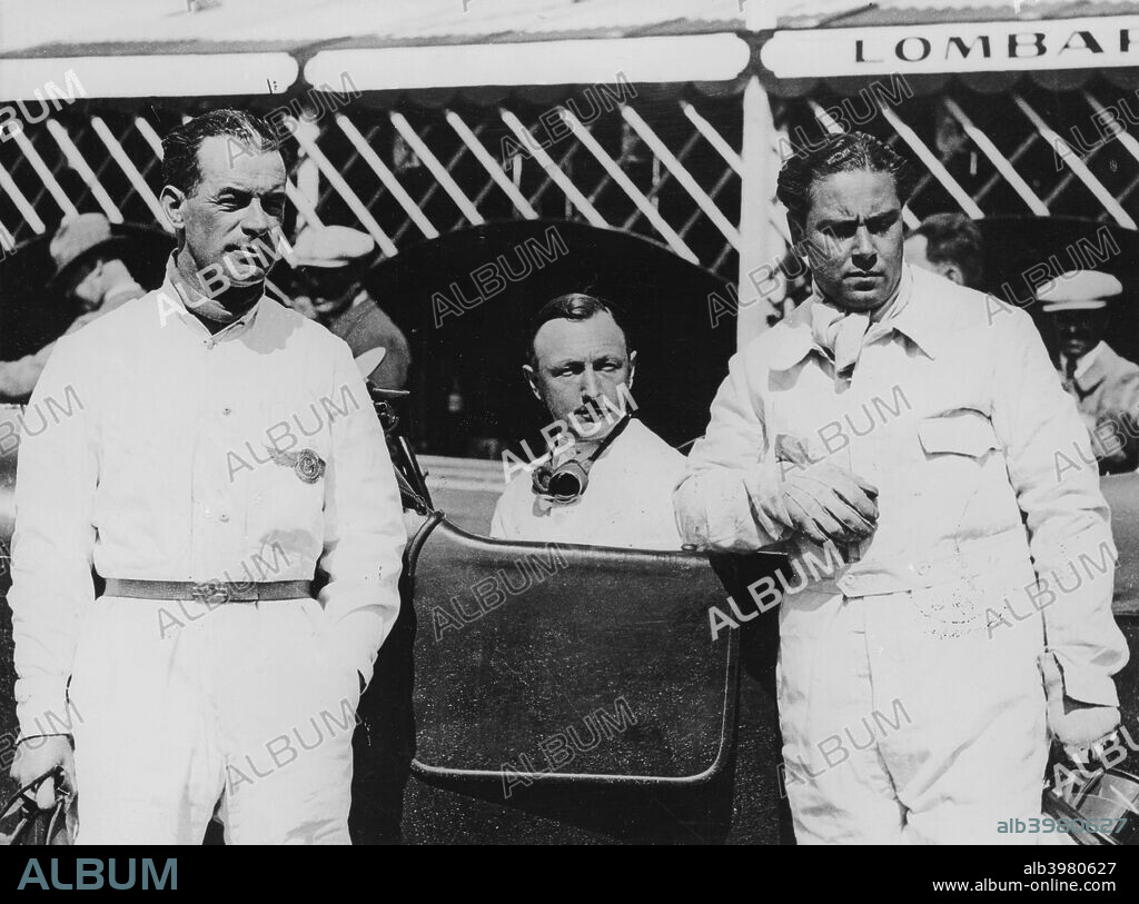 The Bentley Boys, c1928-c1930. Left to right; Frank Clement, Sir Henry Birkin and Woolf Barnato. Bentleys dominated the Le Mans 24 hour race in its early years, winning the race in 1924, 1927, 1928, 1929 and 1930. Barnato, the charismatic heir to a South African diamond mining fortune, was one of the drivers of the winning car in all of the last three victories. In 1929, the dark green Bentleys filled all the first four places with Barnato and Birkin's 6 1/2 litre Speed Six leading from start to finish and winning by a margin of some 70 miles. Bentley returned to Le Mans in 2001, with one of their cars finishing third.