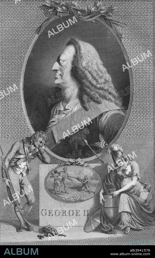 'George II', 1790. George II (1683-1760), King of Great Britain and Ireland, Duke of Brunswick-Lüneburg (Hanover) and Prince-elector of the Holy Roman Empire from 11 June 1727 until his death. From The History of England, by David Hume. [T. Cadell, Edinburgh, 1789].