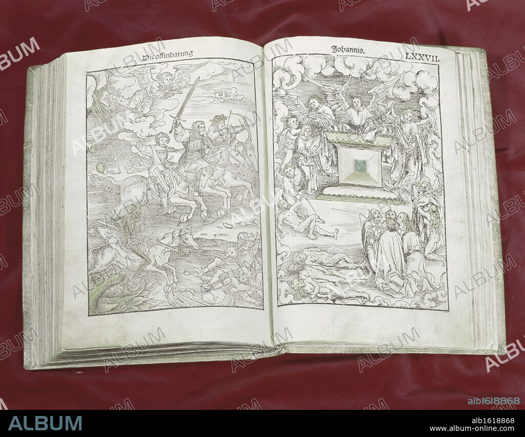 Martin Luther Bible: Four Horsemen of Apocalypse 1523AD Manuscripts American Bible Society, New York.