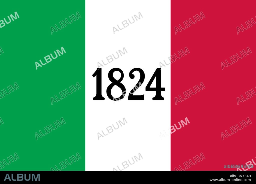 Historical flag of the United States of America. Flown at the Alamo when Texas was fighting for independence from Mexico. On March 6, 1836, Mexico captured the Alamo.