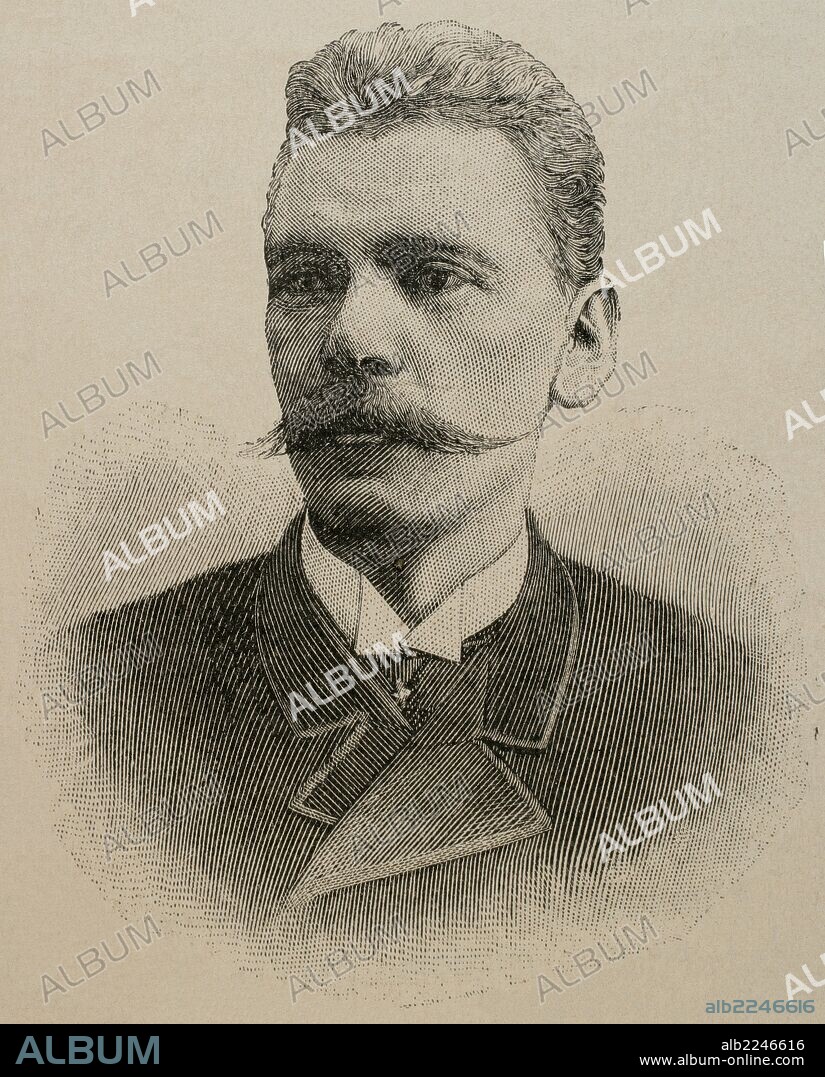 Karl Larsen (1860-1931). Danish writer. Engraving, 19th century.