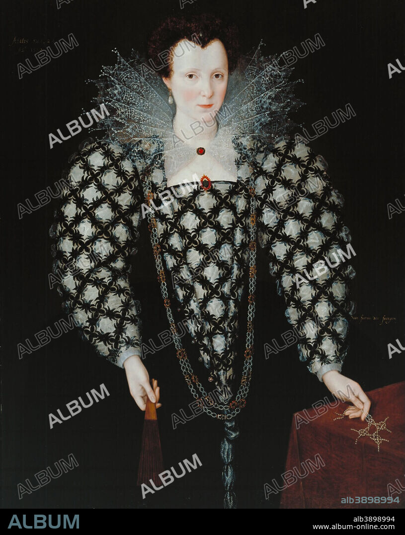 MARCUS GHEERAERTS THE YOUNGER. Portrait of Mary Rogers, Lady Harington. Date/Period: 1592. Painting. Oil on panel. Height: 113 cm (44.4 in); Width: 85.1 cm (33.5 in).