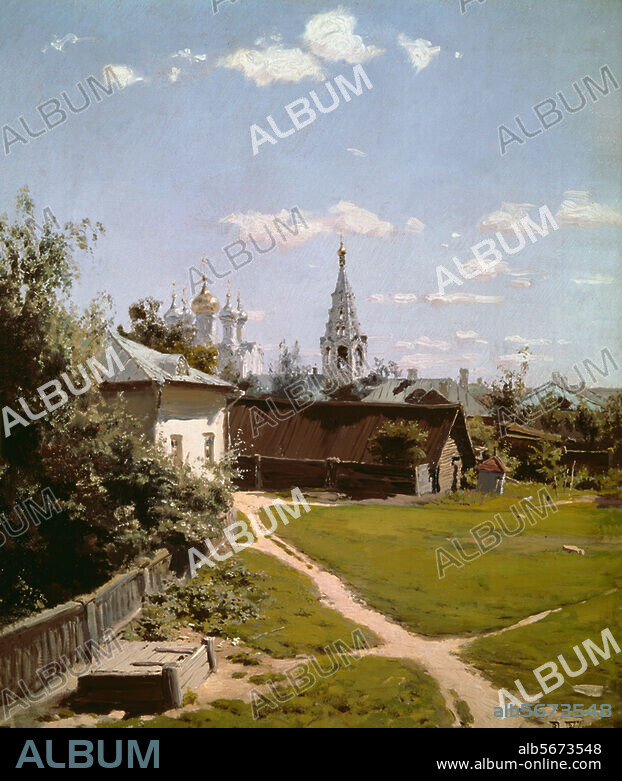 WASSILI DMITRIJEWITSCH POLENOW. Polenow, Wassili Dmitrijewitsch. 1844-1927. "Moskauer Hof", 1902. Öl auf Leinwand, 55,2 × 44 cm. St. Petersburg, Staatl. Russisches Museum.