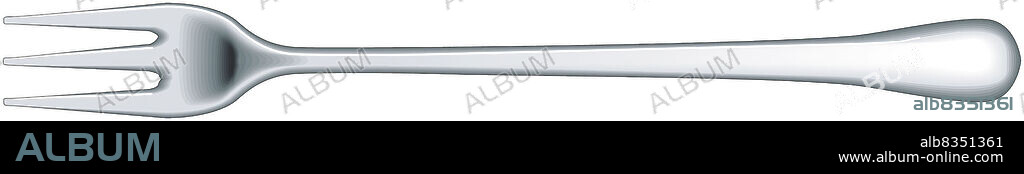 Fork used mainly to separate the flesh of a mollusk from its shell.