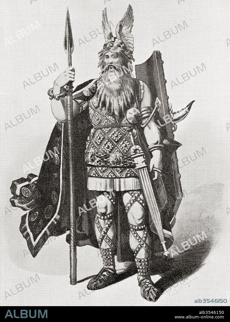 Wotan. A costume design made for the Bayreuth production of Richard Wagner's opera of 1876, Siegfried.