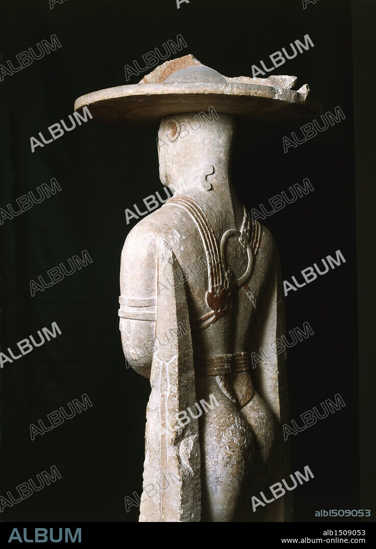 Prehistory, Italy, Iron Age - Picene civilization. The Warrior of Capestrano, limestone sculpture from the necropolis of ancient Aufinum, 4th century b.C. Height 2.09 m.