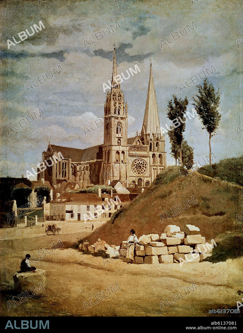 JEAN BAPTISTE CAMILE COROT. Chartres Cathedral - 1830 - 64x51,5 cm - oil on canvas.