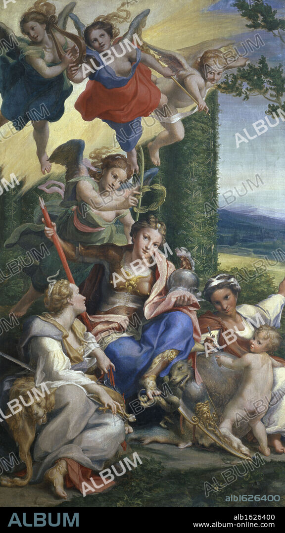 ANTONIO DA CORREGGIO. Allegory of the Virtues  c. 1529/30   Antonio Allegri Correggio( ca. 1489/94-1534/ Italian)  Muse du Louvre, Paris.