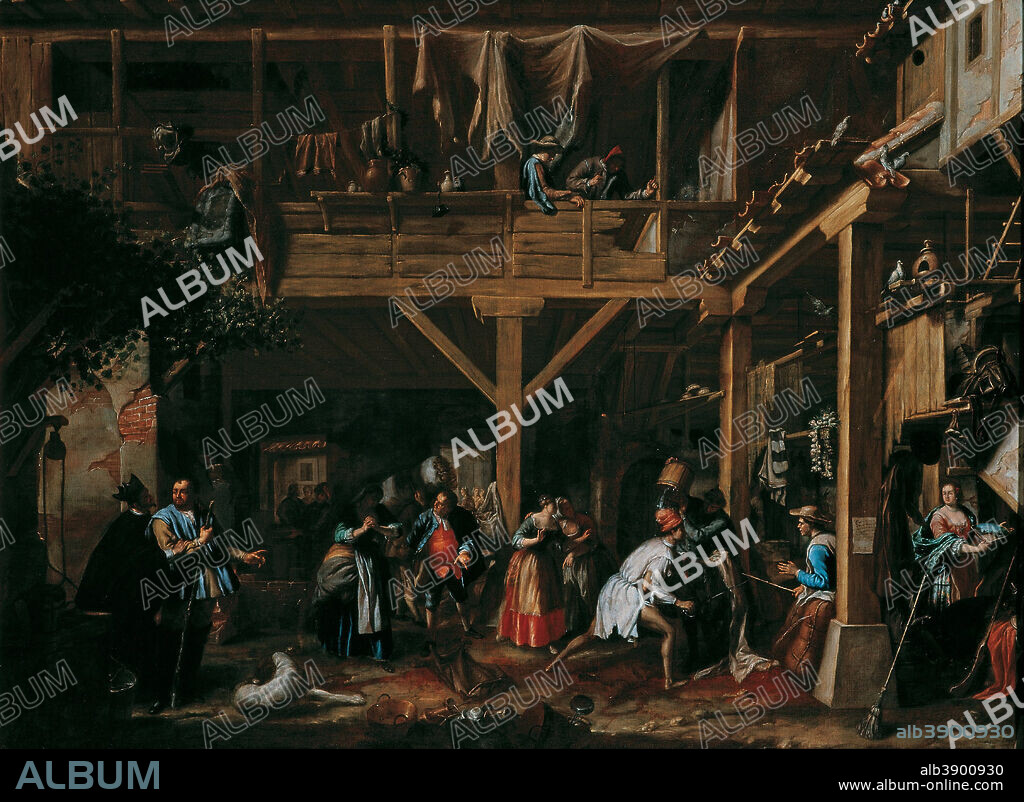 VALERO IRIARTE. Don Quixote in his Battle with the Wineskins. Painting. Oil on canvas. Height: 1,600 mm (62.99 in); Width: 2,200 mm (86.61 in).