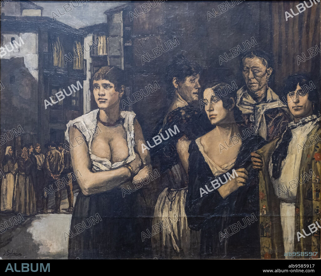 JOSÉ GUTIERREZ SOLANA. On the Game, José Gutiérrez Solana, 1915-1917, Oil on canvas, Museo de Bellas Artes, Bilbao, Spain.