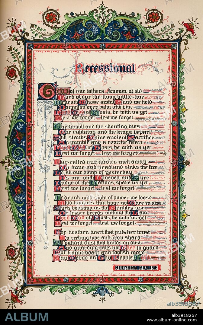 'The Recessional', c1900. 'The Recessional' is a poem by Rudyard Kipling, which he composed for the Queen Victoria's Diamond Jubilee in 1897. From The Studio Volume 20. [The Studio Ltd., London & New York, 1900].