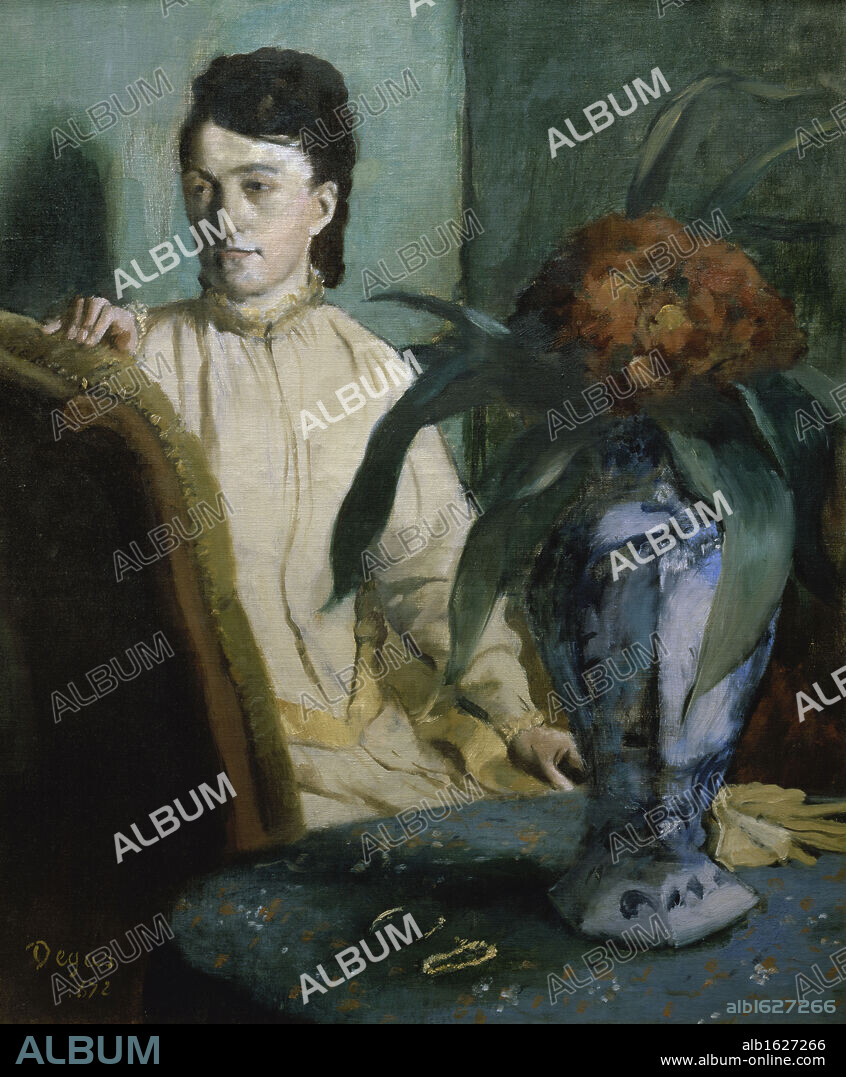 Woman with Porcelain Vase   1872   Edgar Degas (1834-1917/French)   Musee d'Orsay, Paris, France.