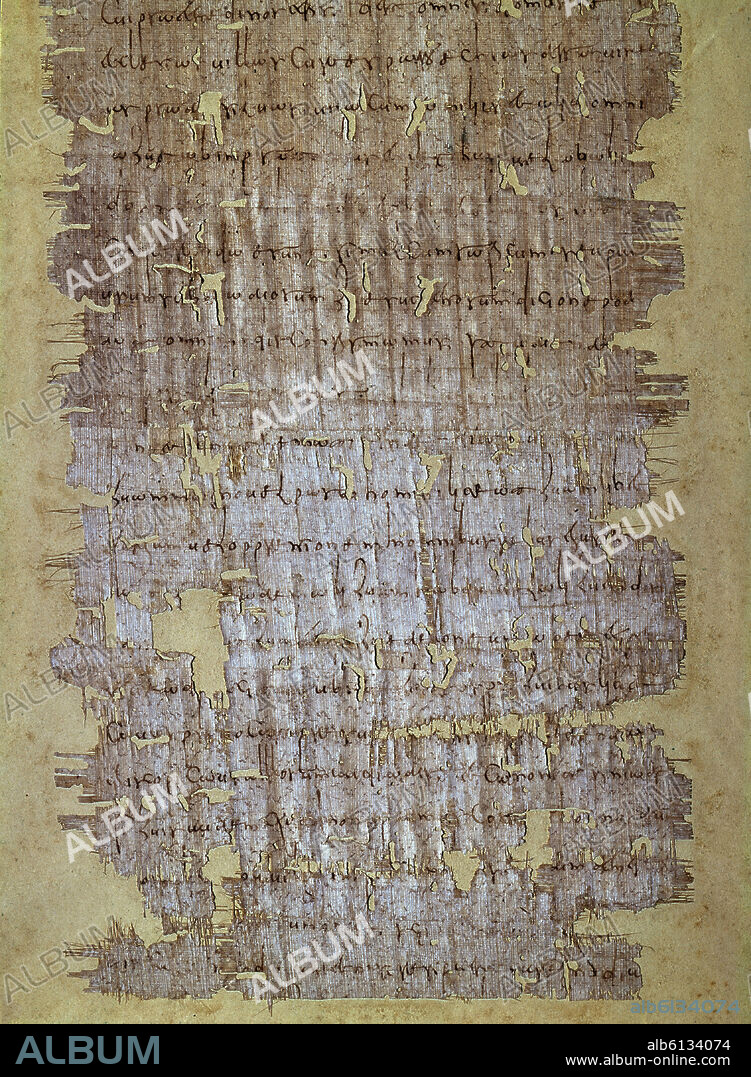 BULA PONTIFICIA SOBRE PAPIRO DEL PAPA FORMOSO 891.
