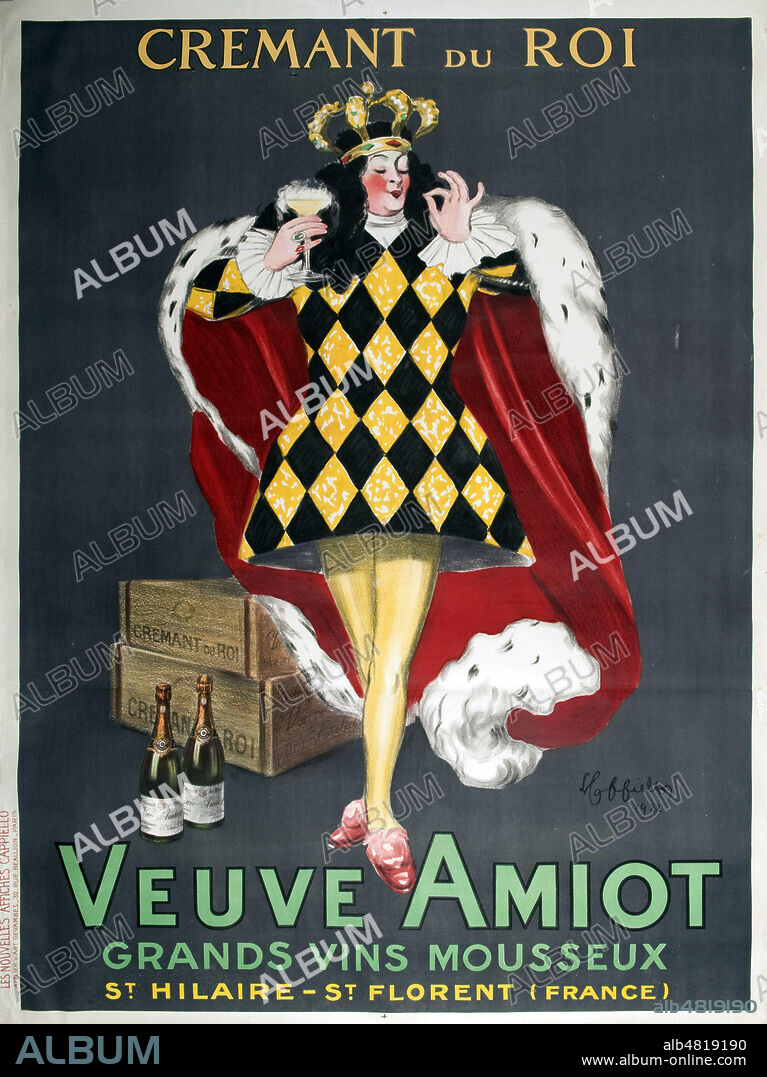 'Cremant du roi, veuve Amiot, grands vins mousseux'. Affiche publicitaire de 1922 illustree par CAPPIELLO (1875-1942). Credit : IM/KHARBINE-TAPABOR.