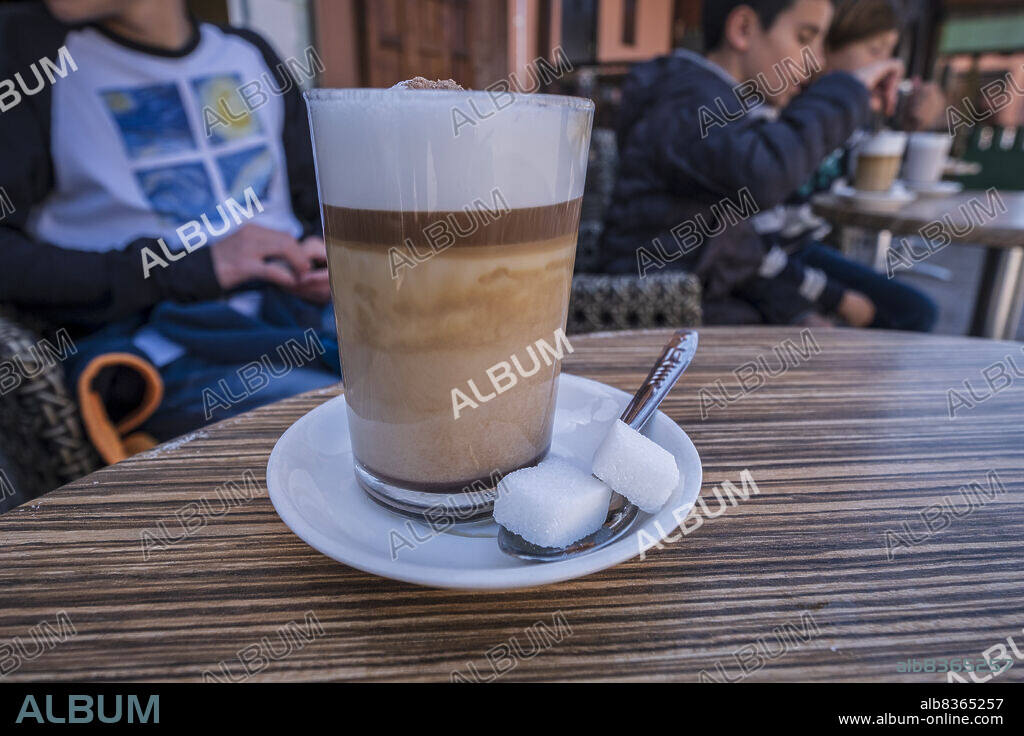 cup of coffee, cafe de La France, Jemaa el Fna square, marrakesh, morocco, africa.