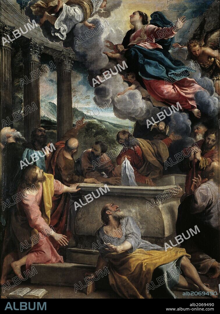 Annibale Carracci / 'The Assumption of the Virgin Mary', ca.  1587, Italian School, Oil on canvas, 130 cm x 97 cm, P00075.