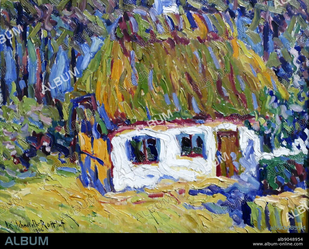 The Little House, 1906 by Karl Schmidt Rottluff. Karl Schmidt-Rottluff (Karl Schmidt until 1905; 1 December 1884 - 10 August 1976) was a German expressionist painter and printmaker; he was one of the four founders of the artist group Die Brucke.