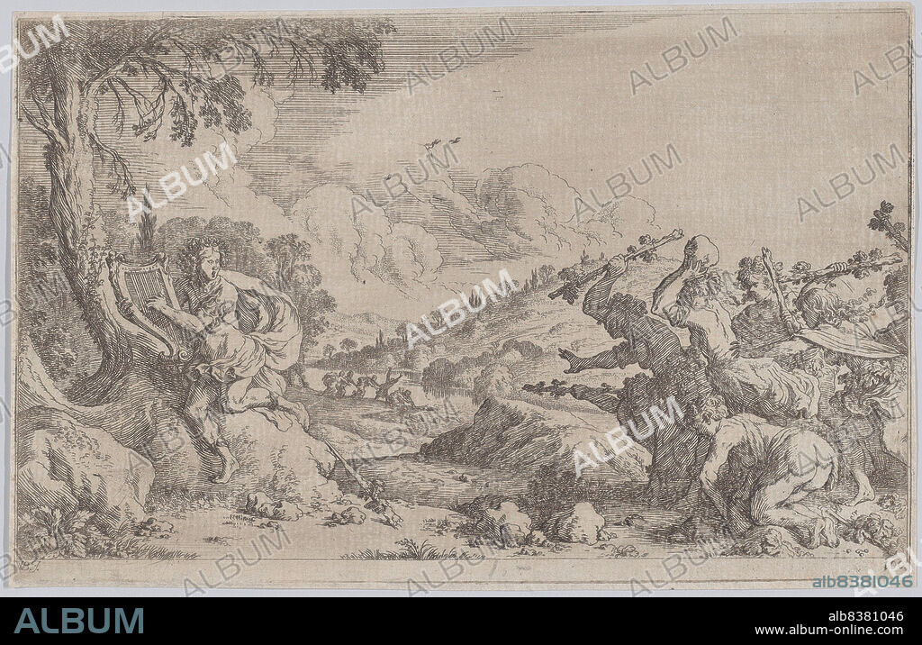 JOHANN WILHELM BAUR. Plate 100: The death of Orpheus, from 'Ovid's Metamorphoses', 1641.