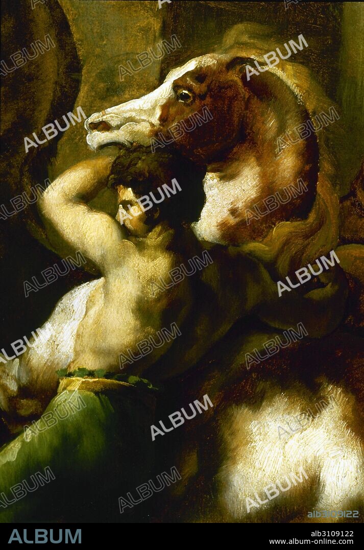 THÉODORE GÉRICAULT. Carrera de caballos libres en Roma (detalle).
