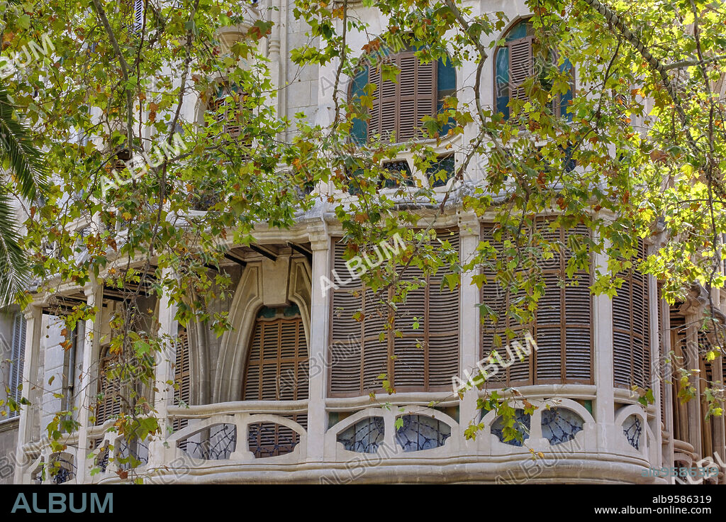Edificio modernista Can Casasayas años 1908-1911, Mallorca, balearic islands, spain, europe.