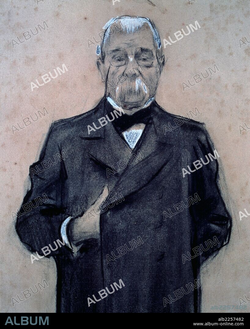 RAMON CASAS (1866-1932). DURAN y BAS, MANUEL POLITICO ESPAÑOL. BARCELONA 1823-1907 DIBUJO DE RAMON CASAS ( DETALLE) MUSEO DE ARTE MODERNO. BARCELONA.