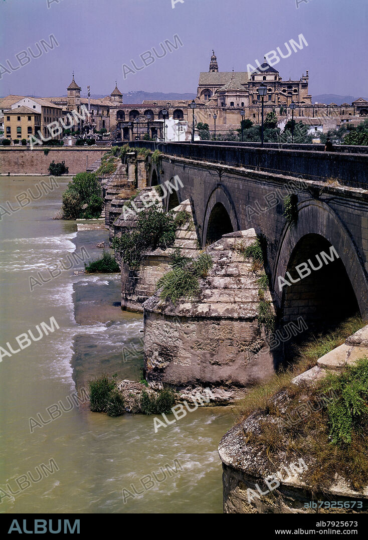 MEZQUITA, PUENTE ROMANO Y RIO GUADALQUIVIR DESDE LA CALAHORRA.