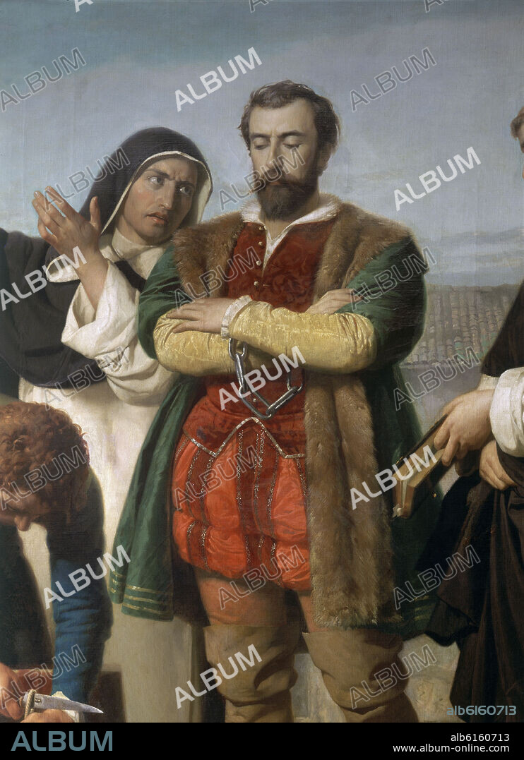 ANTONIO GISBERT (1834-1902). LOS COMUNEROS DE CASTILLA - DETALLE DE JUAN PADILLA - 1860 - OLEO/LIENZO.