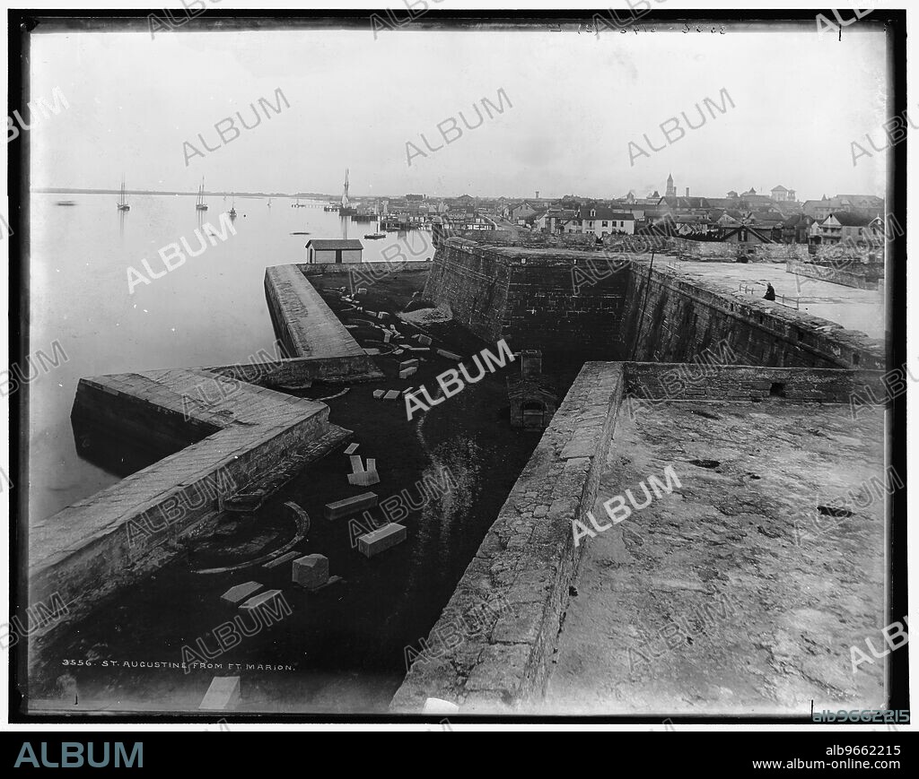 WILLIAM H. JACKSON. Panorama from Fort Marion, showing Fort, bay and city, between 1880 and 1897.