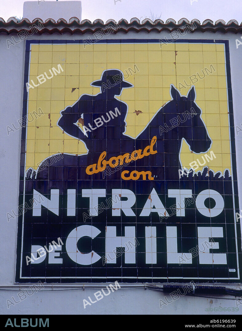 CARTEL DE NITRATO DE CHILE - FOTO AÑOS 90.
