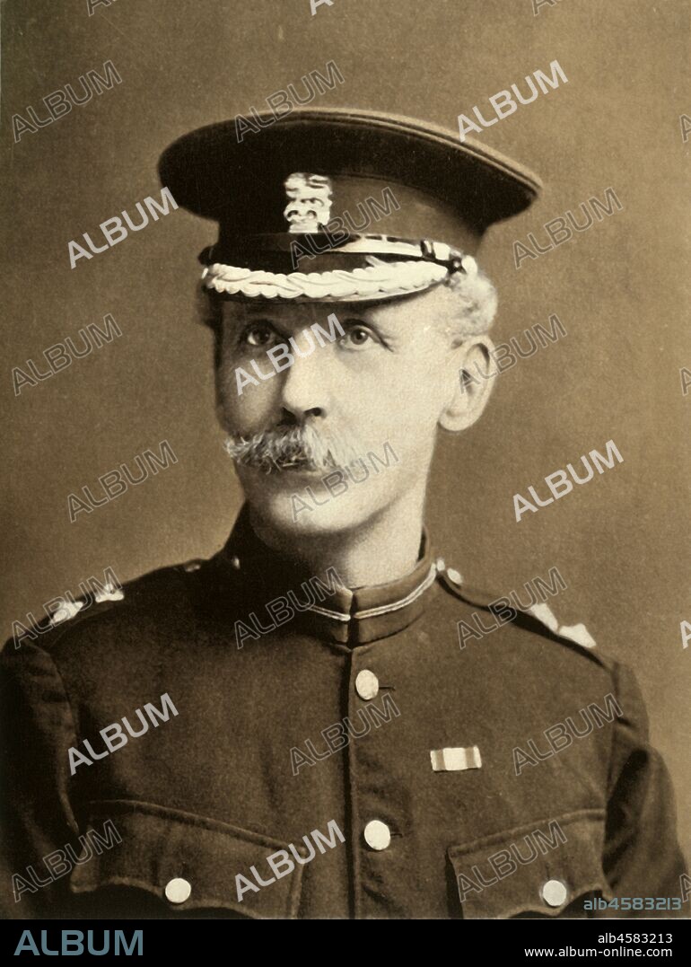 'Colonel W. D. Otter', 1900. William Dillon Otter (1843-1929) Canadian commander of the 2nd Battalion of The Royal Canadian Regiment of Infantry in South Africa who played an important part in the Battle of Paardeberg during the Second Boer War. From "South Africa and the Transvaal War, Vol. III", by Louis Creswicke. [T. C. & E. C. Jack, Edinburgh, 1900].