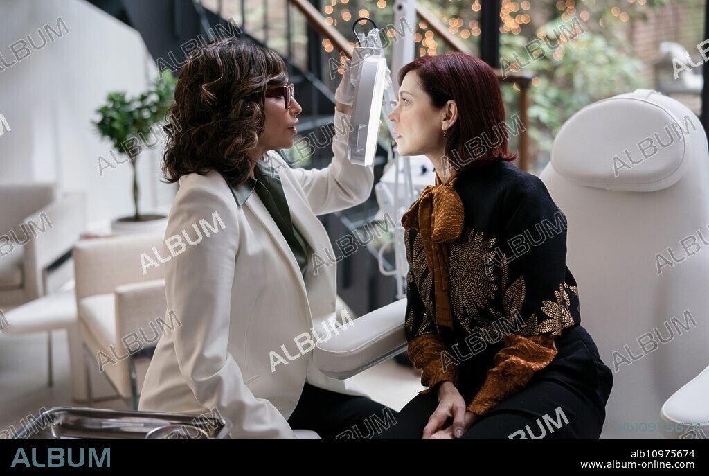CARRIE PRESTON and GINA GERSHON in ELSBETH, 2023. Copyright CBS Studios King Size Productions Lightnin' Production Rentals Scott Free Productions.