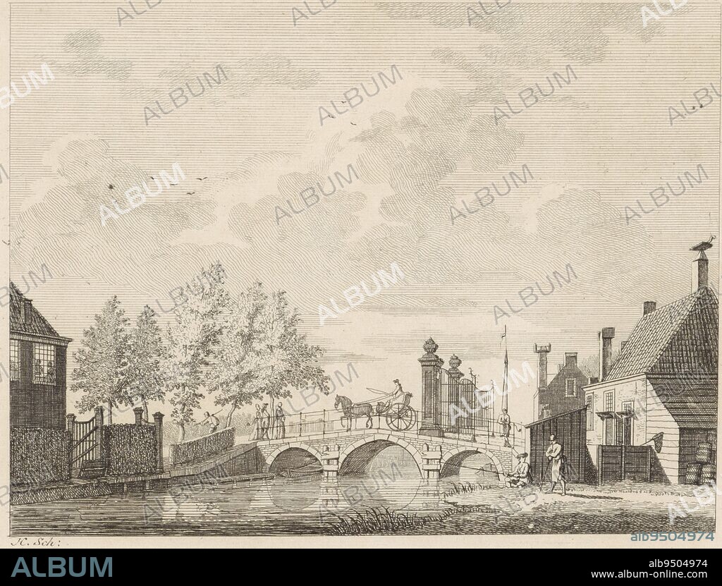 The Diemmer toll gate at the beginning of the Watergraafsmeer seen from the side. Numbered '6' in the upper right. View of the Diemermeer toll gate t'Diemermeer toll gate on Zyde , print maker: Hermanus Petrus Schouten, (mentioned on object), 1762 - 1822, paper, etching, h 160 mm × w 208 mm.