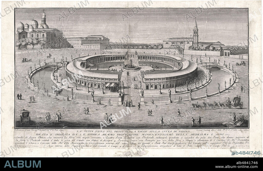 LORENZO SACCHETTI. Prato della Valle in Padua (from the project by Domenico Cerato).