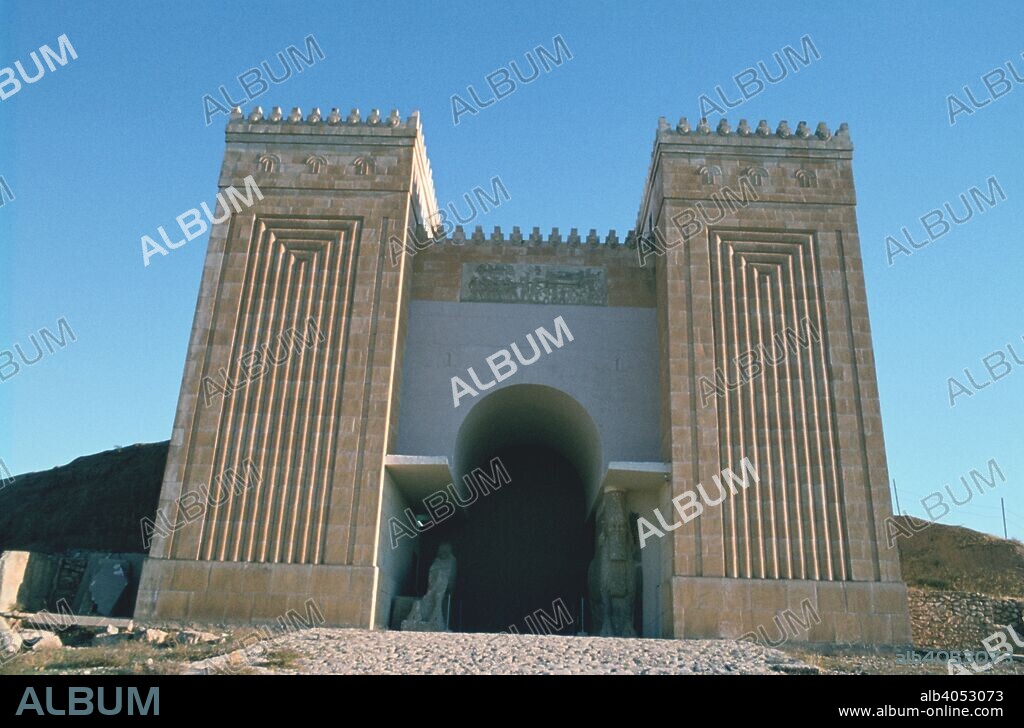 Nergal Gate, Nineveh, Iraq, 1977. Mid 20th century reconstruction of one of the great gates of the ancient Assyrian city of Nineveh.