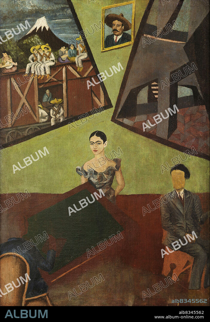 Frida Kahlo / 'La Adelita, Pancho Villa and Frida', 1927, Oil on canvas, 45 x 65 cm. Tlaxcalteca Institute of Culture in Mexico.
