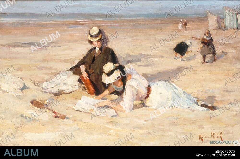 MAURICE BLIECK. Blieck, Maurice 1876-1922. "On a Beach". Oil on canvas, 53 × 85.5cm. No date. London, Sotheby's. Lot 41, 19/6/91.