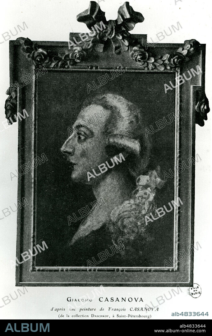 Portrait de Giacomo CASANOVA (1725-1798) d'apres une peinture de Francois Casanova (1727-1803). Credit : Collection KHARBINE-TAPABOR.