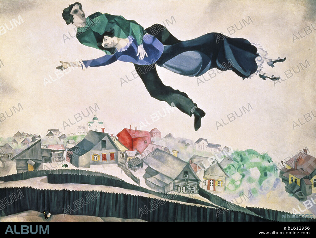 Above the City, Marc Chagall, 1914, 1887-1985, Russia, Moscow, Tretyakov Gallery.