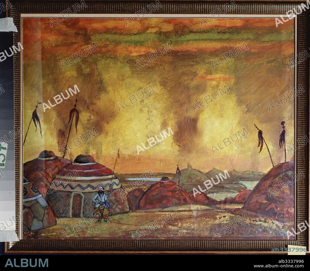 NICHOLAS ROERICH. The Polovtsian camp. Stage design for the opera Prince Igor by A. Borodin.