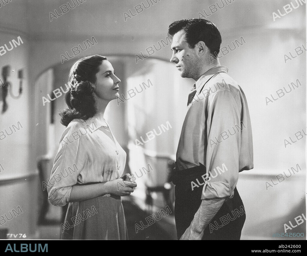 HOWARD KEEL and VALERIE HOBSON in THE SMALL VOICE, 1948, directed by FERGUS MCDONNELL. Copyright CONSTELLATION/BRITISH LION.