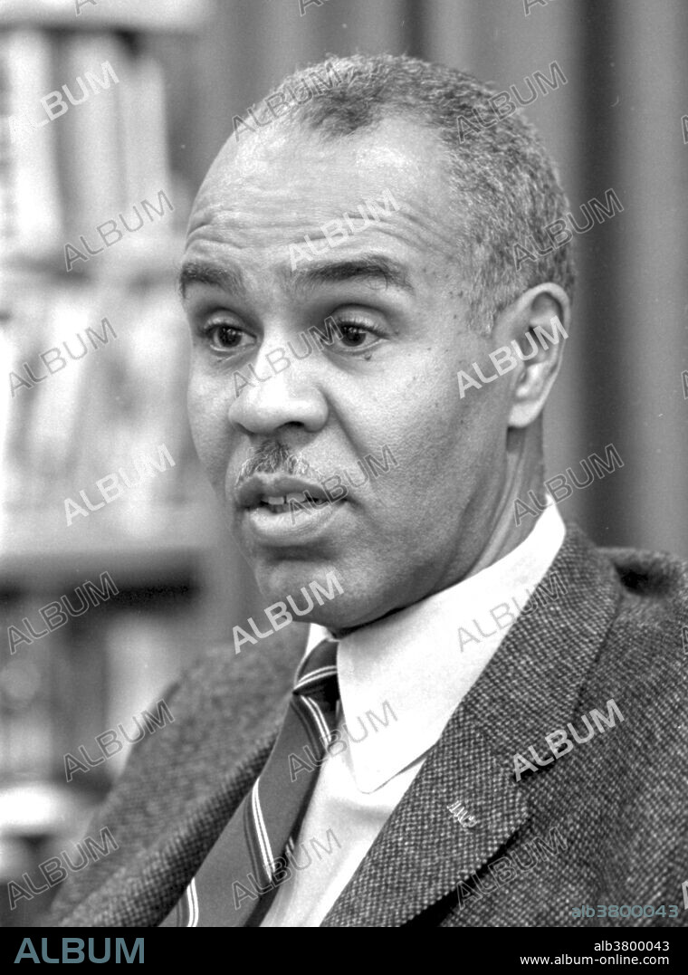 Entitled: " Interview: Roy Wilkins, Executive Secretary of the NAACP." Roy Wilkins (August 30, 1901 - September 8, 1981) was a prominent American civil rights activist. From 1931-34, he was assistant NAACP secretary under Walter Francis White. When W. E. B. Du Bois left the organization in 1934, he replaced him as editor of The Crisis, the official magazine of the NAACP. In 1955, Wilkins was chosen to be the executive secretary of the NAACP and in 1964 he became its executive director. He believed in achieving reform by legislative means, testified before many Congressional hearings and conferred with Presidents Kennedy, Johnson, Nixon, Ford, and Carter. Wilkins strongly opposed militancy in the movement for civil rights as represented by the "black power" movement. He was a strong critic of racism in any form regardless of its creed, color or political motivation, and also declared that violence and racial separation of blacks and whites were not the answer. During his tenure, the NAACP played a pivotal role in leading the Civil Rights movement and spearheaded the efforts that led to civil rights victories; Brown v. Board of Education, Civil Rights Act of 1964, and Voting Rights Act of 1965. He died in 1981 at the age of 80. Photographed by Warren K. Leffler April 5, 1963.