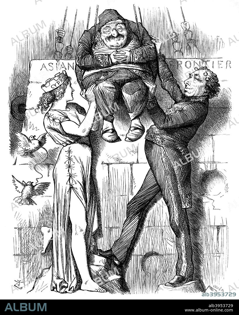 'Humpty Dumpty', 1878. Caricature featuring Benjamin Disraeli (1804-1881). From Punch (or the London Charivari) magazine (1878).