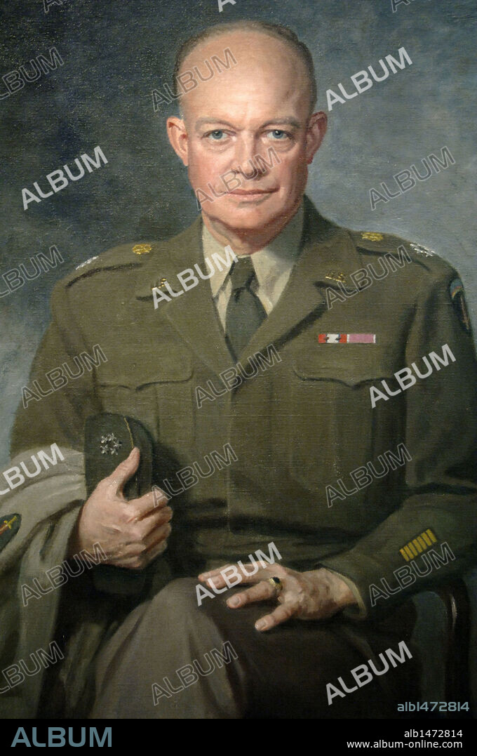DWIGHT DAVID EISENHOWER (1890-1969). Político estadounidense. 34º Presidente del país (1953-1961). S. XX. Retrato realizado en el año 1947 por el pintor británico Thomas Edgar Stephens (1886-1966). National Portrait Gallery. Washington DC. Distrito de Columbia. Estados Unidos.